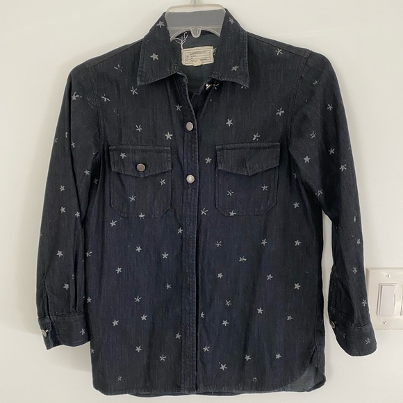 Current/Elliott The Perfect Shirt Black Stars 1 - Picture 4 of 9